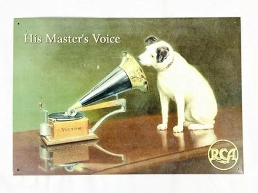 RCA Dog Nipper His Master's Voice - Reproduction Metal Sign 11